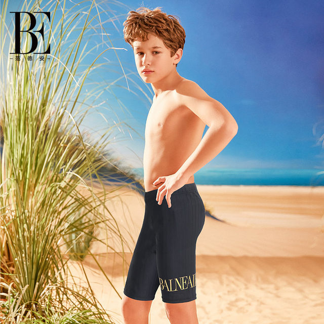 BE Van De'Ann Joint Children's Sports Medium-Length Five-Pin Swimming Trunks Anti-Chlorine Teenagers Training Swimming Trunks New