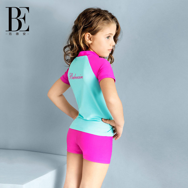 BE van der Ann jointly established children's swimsuit girls split swimsuit flat corner swimsuit large and medium-sized children's sun protection professional training