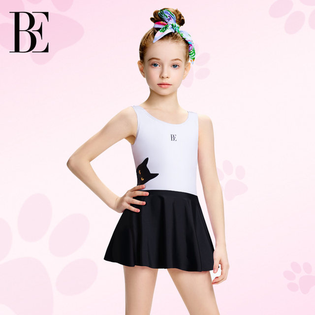 BE Fan De'an jointly branded Cat Star 2025 new children's one-piece swimsuit UPF50+ sun protection and anti-chlorine swimming vacation
