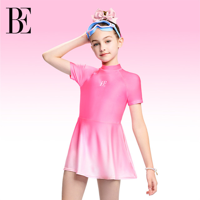 BE van der Ann jointly-branded children's swimsuit girl medium-sized children's dress cute princess hot spring girls swimsuit
