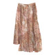 Retro oil painting prints asymmetric pleated layered skirt