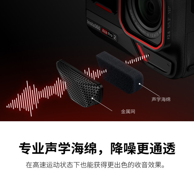 Shadow Stone Insta360 Ace Pro 2 Microphone Windshield Reduce Wind Noise