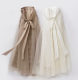 Silk velvet spliced ​​mesh, retro fairy beauty! Elastic waist strap A-line mid-length puffy skirt for women