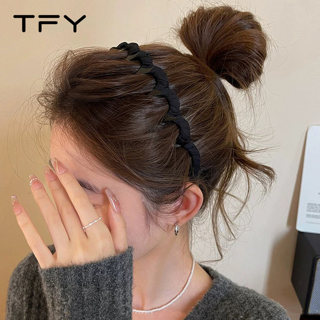 High skull top wavy hairband for women 2025 new style with teeth non-slip face washing without pressure hair band showing face small hairpin headgear