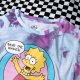 Export baby blue -purple cartoon tie dyeing color street swag sweetheart y2k hot girl cute soft cute short -sleeved T -shirt
