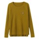 2023 round neck pullover sweater for women loose pullover short thickened front short rear long slit knitted base shirt trendy