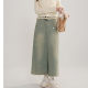 Retro large size split irregular sequin denim skirt for women's summer new high-waisted A-line long skirt ins trendy
