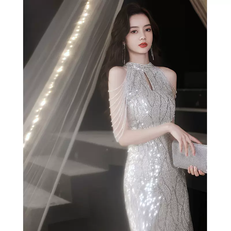 高端小晚礼服女短款2023新款宴会气质名媛轻奢法式仙气洋装连衣裙-Taobao