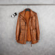 Autumn and winter popular genuine leather jacket for women, mid-length retro distressed Korean style work jacket, large size motorcycle leather jacket