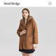 Mind Bridge winter mid -length jacket 2024 new imitation lamb hairs hooded lady thickened jacket