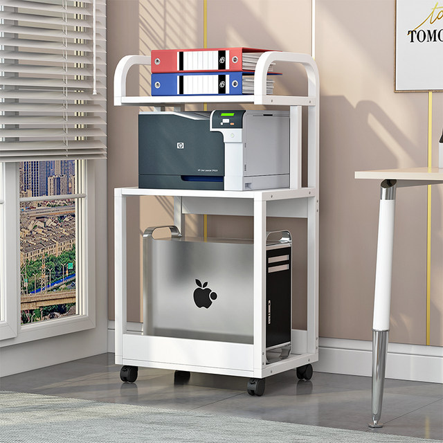 Removable computer host bracket Office printer storage rack Multi-layer ...