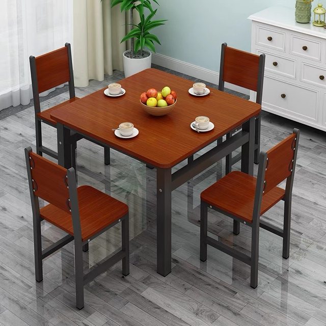 Table Chair Simple Local Simple square dining table and chairs for home small apartment dining ...