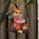 Rabbit reading book swing tree pendant garden balcony decoration wall hanging kindergarten courtyard outdoor animal ornament