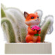 Original nine-tailed fox flower pot plant landscaping succulent plants micro-landscape garden simulation cute little fox decoration ornaments