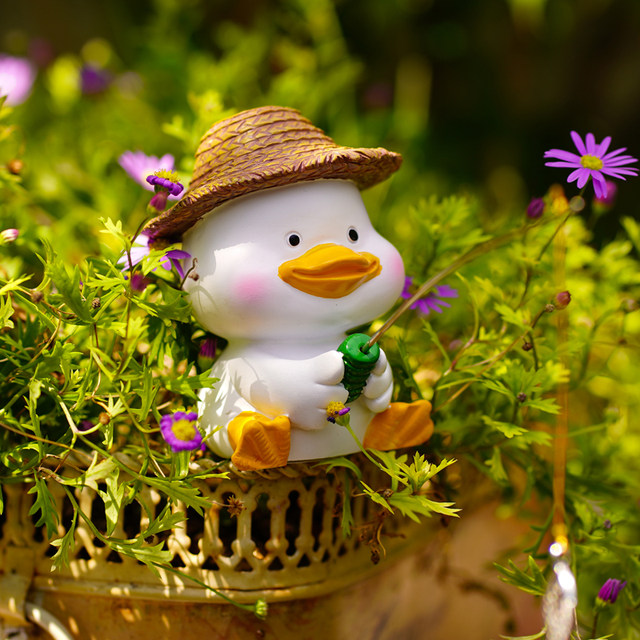 
Cute duck fishing aquarium rockery flowing water ancient method fish tank landscaping decoration garden potted landscape ornaments