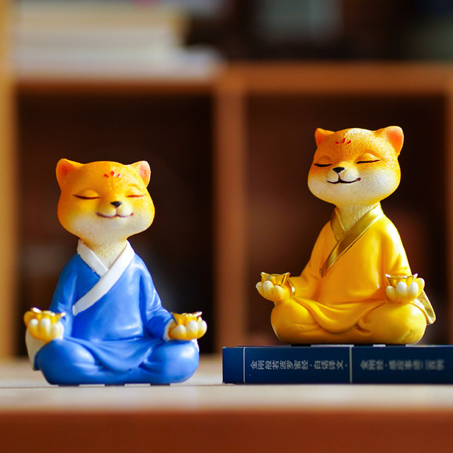 Wong Tai Sin's real body ornaments, Zen style ancient style weasel Buddhist temple mantras, Zen style home altar statues, creative decorations