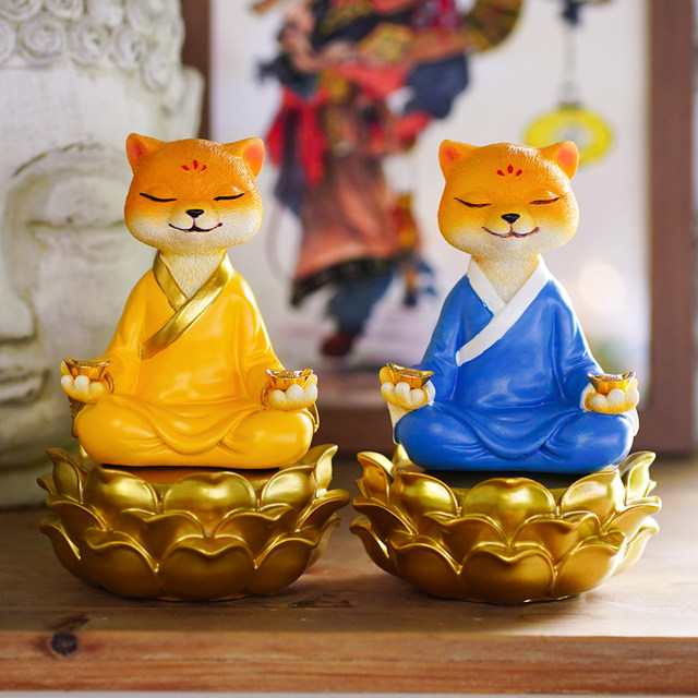 Wong Tai Sin's real body ornaments, Zen style ancient style weasel Buddhist temple mantras, Zen style home altar statues, creative decorations