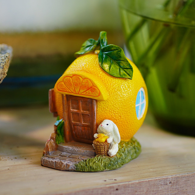 Orange hut creative micro -landscape house garden bonsai decorative desktop ornament to give friends birthday blessing gifts
