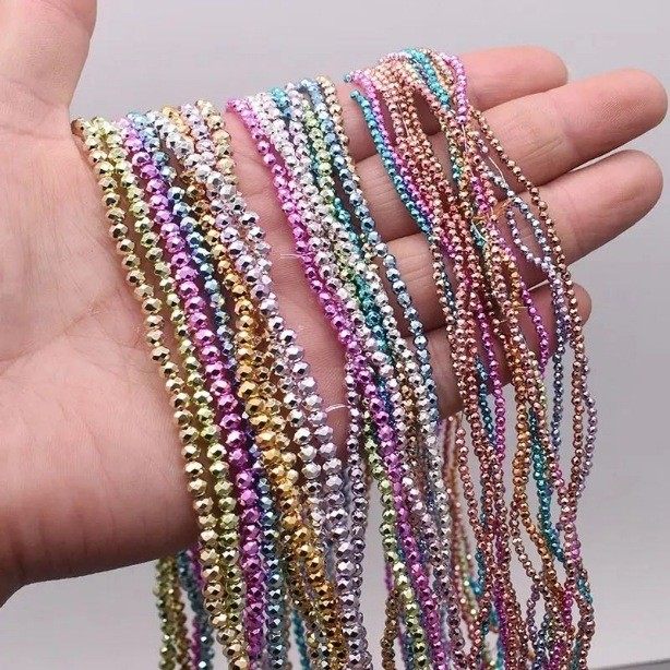 
3mm spinel faceted crystal earth beads diy loose beads pineapple beads handmade beaded hairpin tassel material accessories