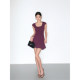 NEVA HU square collar knitted short-sleeved dress for women in summer slim waist and slim temperament hot girl a-line short skirt
