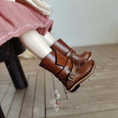 taobao agent [Weaving Dreams] Retro motorcycle short boots baby shoes material bag original BLYTHE small cloth shoes OB24