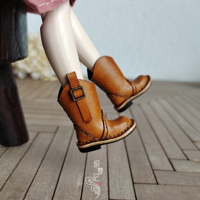 taobao agent [Weaving Dream] Retro denim short boots baby shoes material bag original Blythe small cloth shoes DIY OB24