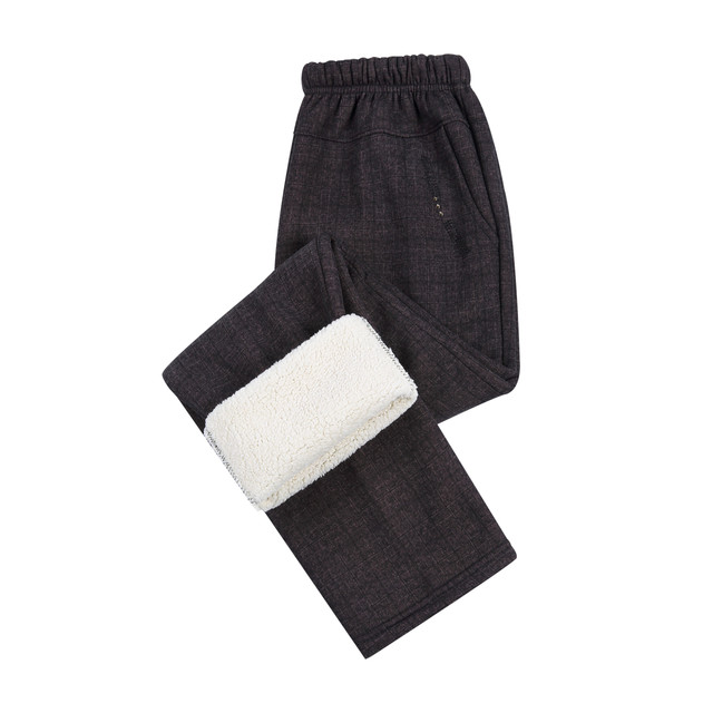 Middle -aged and elderly people in winter pants plus velvet thick lamb cashmere mother warm cotton pants female wearing loose grandma trousers