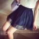 Korean version of spring and summer new large-size women's high waist mesh puffy skirt pants fat girl slim princess O-shaped short skirt
