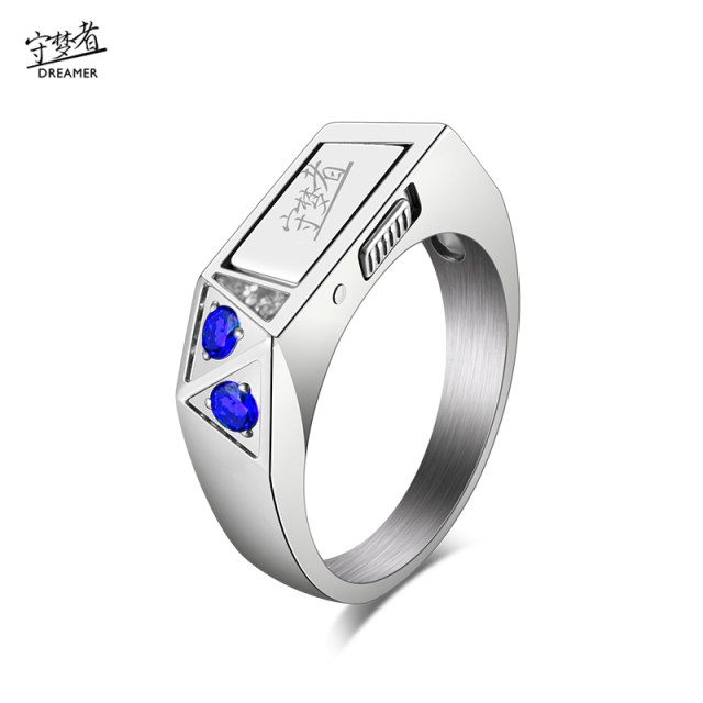 Titanium steel self-defense ring for trendy couples, diamond-encrusted personalized invisible knife for men, concealed weapon supplies for women, anti-wolf weapon