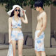 New couple swimsuits, men's beach pants, women's three-piece skirt, split swimsuit, bikini, beach vacation wear

