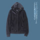 Gold velvet cardigan jacket Spring and autumn new foreign trade women's hooded collar zipper long sleeve solid color casual sweatshirt 30431

