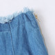 Denim skirt Spring and Autumn New Foreign Trade Women's Fashion Age-reducing Natural Waist Zipper Furted Tassel Skirt 30093
