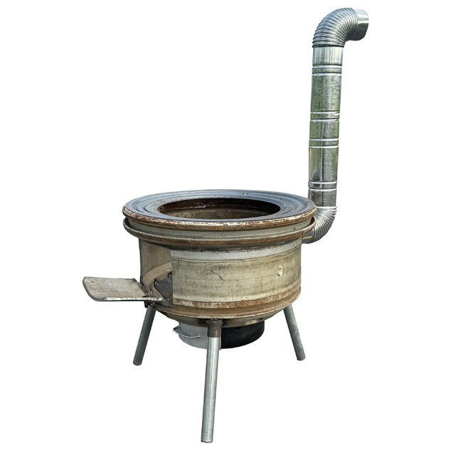 58 cm car wheel hub modify firewood stove thick rural firewood stoves with firewood and coal dual -use steel rim stove furnace

