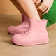 Muer thick-soled rain boots for women 2025 new mid-tube waterproof shoes non-slip rubber shoes soft-soled rain boots plus velvet water boots