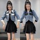 Net yarn stitching pleated skirt women's design sense niche summer high waist is thin black chiffon A -line skirt