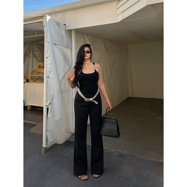 Brother Nan, slightly fat MM high -waisted casual pants, female summer straight ice silk thin micro -flared large -size suit wide -leg pants
