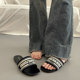 Super hot French flat sandals for women in summer wear fashionable and high-end 2025 new small fragrance style beach shoes