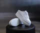 Spring and summer half-slippers for women with toe caps, outer wear, inner heightening, thick-soled sponge cake, 8cm heelless, white shoes, high-heeled sandals