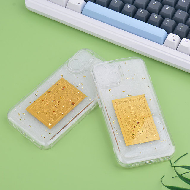 Epoxy gold foil Rijindoujin suitable for Apple 16promax mobile phone case iphone14/15 new 15Pro silicone 13 fully transparent 12/13 Chinese style 16pro anti-fall mobile phone case 11