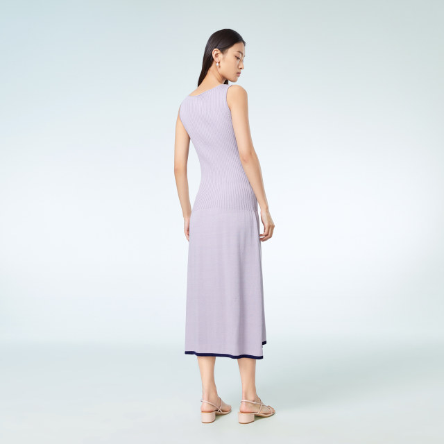 OVV spring and summer hot selling women's casual modern and fashionable contrasting color slim-fit knitted vest dress

