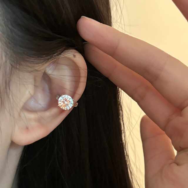 [Lou Haha] zircon ear clip for women's daily commuting versatile temperament without ear piercing ear bone clips with high-end feeling light luxury
