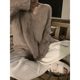 Korean style lazy V-neck sweater for women thickened autumn and winter Korean high-end mid-length soft and gentle style knitted top