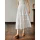 Inman French retro skirt for women 2025 spring new elastic high waist A-line white cake umbrella skirt