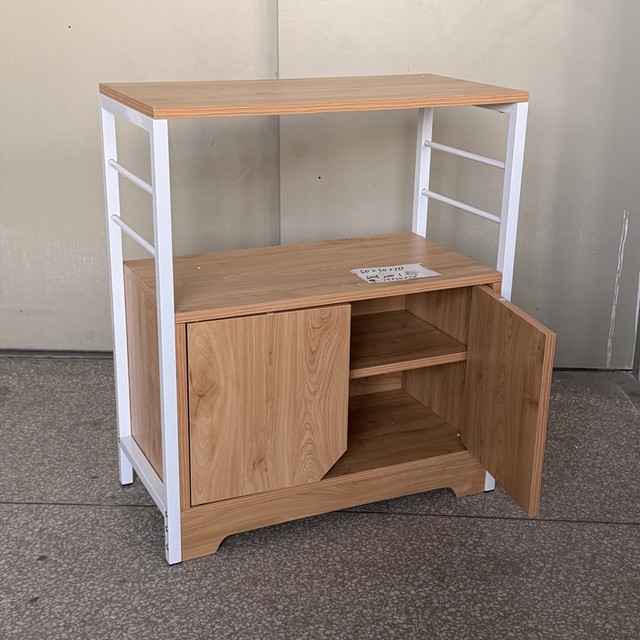 Promotional simple modern style wrought iron wooden double door cabinet living room bedroom storage rack sideboard storage cabinet