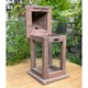 Promotional foreign trade orphan product American country style retro solid wood square vertical wind lamp candle holder can be hung
