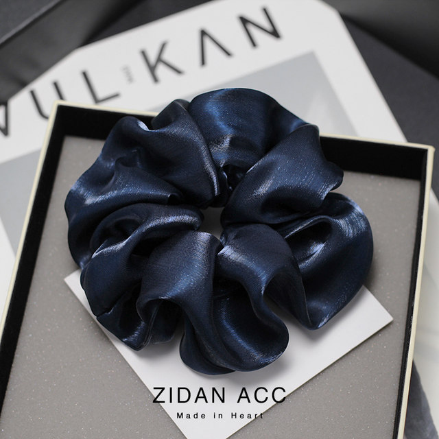 Women's high-end hair circles, buns, hair ornament, pearl gauze, satin, pig, large intestine, tie hair rope, small hair rope