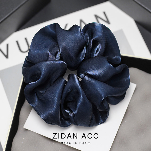 Women's high-end hair circles, buns, hair ornament, pearl gauze, satin, pig, large intestine, tie hair rope, small hair rope