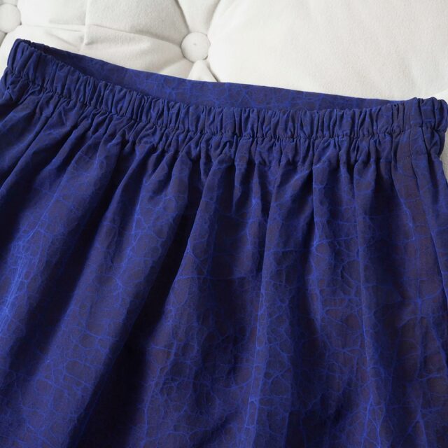 Rare limited blue cracked fragrant cloud sash skirt retro literary elastic waist straight slit one-step skirt for women

