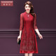 Shanifen 2025 new autumn lace embroidery middle-aged festive red wedding dress mother's dress