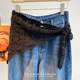 2025 spring and summer new lace lace ass curtain for women layered layered triangle skirt cover hip curtain apron